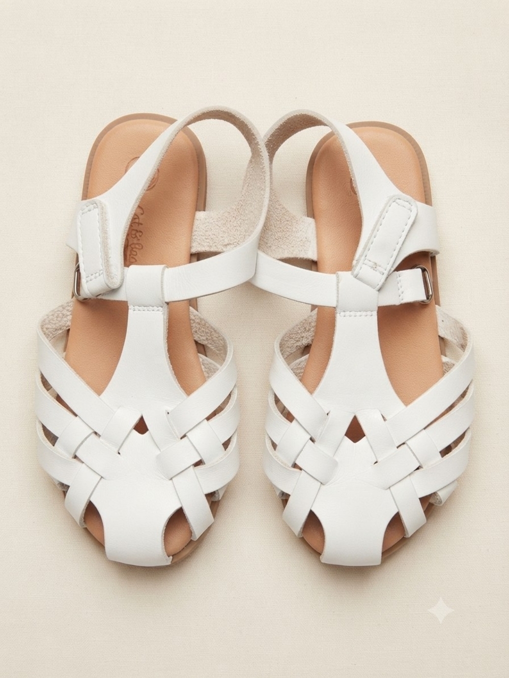 Cat & Jack White Woven Strap Sandals